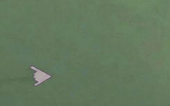 Pea green space with the grey silhouette of a stealth bomber